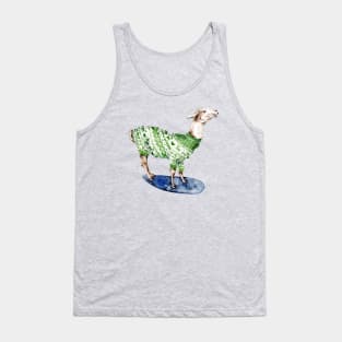 Llama in Green Sweater Tank Top